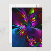 フローラモダン抽象芸術アートレッドブルーパターン#15 ポストカード (正面/裏面)