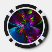 フローラモダン抽象芸術アートレッドブルーパターン#15 ポーカーチップ (裏面)