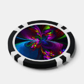 フローラモダン抽象芸術アートレッドブルーパターン#15 ポーカーチップ (シングル)
