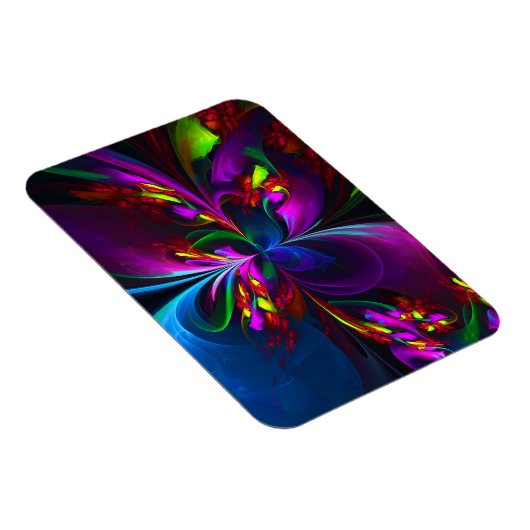 フローラモダン抽象芸術アートレッドブルーパターン#15 マグネット (右側)