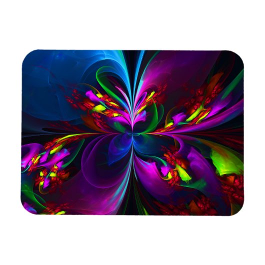 フローラモダン抽象芸術アートレッドブルーパターン#15 マグネット (横)