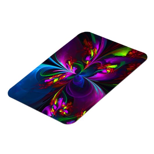 フローラモダン抽象芸術アートレッドブルーパターン#15 マグネット (左側)