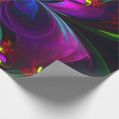 フローラモダン抽象芸術アートレッドブルーパターン#15 ラッピングペーパー (角)