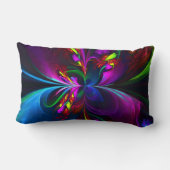 フローラモダン抽象芸術アートレッドブルーパターン#15 ランバークッション (裏面)