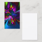 フローラモダン抽象芸術アートレッドブルーパターン#15 名刺 (正面/裏面)