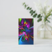 フローラモダン抽象芸術アートレッドブルーパターン#15 名刺 (スタンド正面)