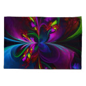 フローラモダン抽象芸術アートレッドブルーパターン#15 枕カバー (裏面)