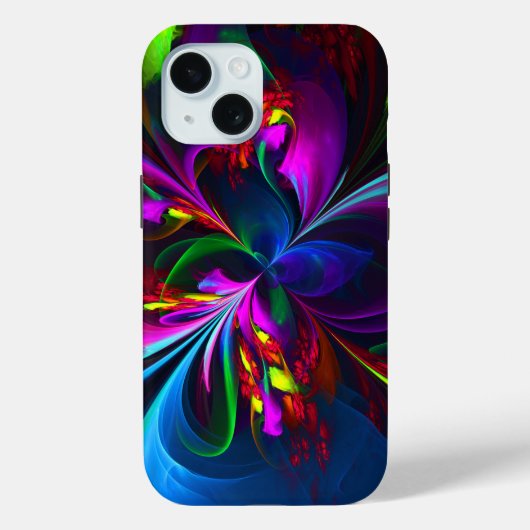フローラモダン抽象芸術アートレッドブルーパターン#15 Case-Mate iPhoneケース (裏面)