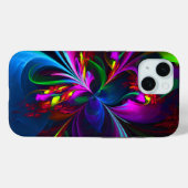 フローラモダン抽象芸術アートレッドブルーパターン#15 Case-Mate iPhoneケース (裏面 (横))