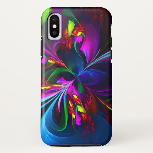 フローラモダン抽象芸術アートレッドブルーパターン#15 Case-Mate iPhoneケース (裏面)