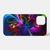 フローラモダン抽象芸術アートレッドブルーパターン#15 Case-Mate iPhoneケース (裏面 (横))