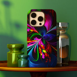 フローラモダン抽象芸術アートレッドブルーパターン#15 iPhone 16 PROケース