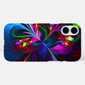 フローラモダン抽象芸術アートレッドブルーパターン#15 Case-Mate iPhoneケース (裏面 (横))