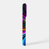 フローラモダン抽象芸術アートレッドブルーパターン#15 iPhoneケース (右側面)
