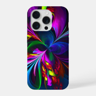 フローラモダン抽象芸術アートレッドブルーパターン#15 iPhone 15 PROケース