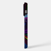 フローラモダン抽象芸術アートレッドブルーパターン#15 iPhoneケース (左側面)