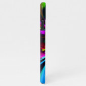 フローラモダン抽象芸術アートレッドブルーパターン#15 iPhoneケース (右側)