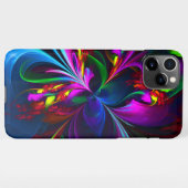 フローラモダン抽象芸術アートレッドブルーパターン#15 iPhoneケース (裏面横)