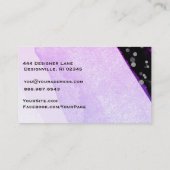 *~*フローラモダン抽象芸術グリッター黒 名刺 (裏面)