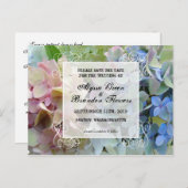 フローラモダン日付のポストカー結婚ドを保存 案内ポストカード (正面/裏面)