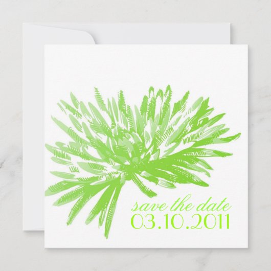 フローラモダン日付カードの保存 招待状 (正面)