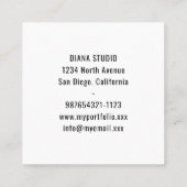 フローラモダン明るい赤紫色ピンク名刺 スクエア名刺 (裏面)