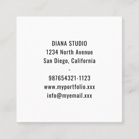 フローラモダン明るい赤紫色ピンク名刺 スクエア名刺 (裏面)