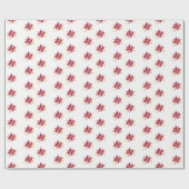 フローラモダン暖赤クリスマス ラッピングペーパー (フラット)