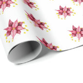 フローラモダン暖赤クリスマス ラッピングペーパー (ロールコーナー)