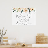 フローラモダン書ブライダルシャワー標識 ポスター (キッチン)