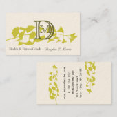 フローラモダン植物イチョウプロフェッショナルモノグラム 名刺 (正面/裏面)