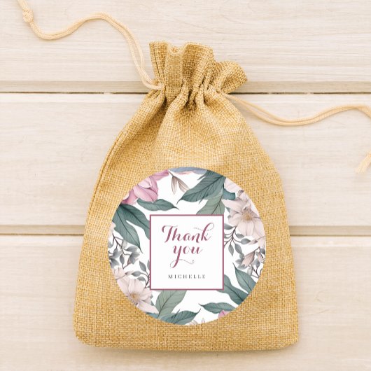 フローラモダン植物園誕生日サンキューユー ラウンドシール