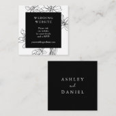 フローラモダン植物学の白黒結婚の エンクロージャーカード (正面/裏面)