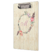 フローラモダン植物水彩フローラ木材 クリップボード (左)