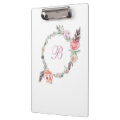 フローラモダン植物水彩リースホワイト クリップボード (左)