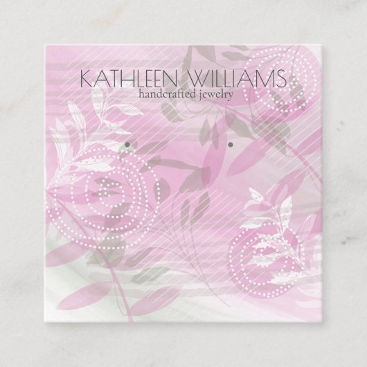 フローラモダン植物用イヤリングディスプレイカード スクエア名刺 (正面)