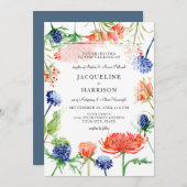 フローラモダン水カラー秋オレンジムームティスル 招待状 (正面/裏面)