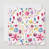 フローラモダン水彩ブライダルシャワー招待 招待状 (裏面)