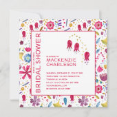 フローラモダン水彩ブライダルシャワー招待 招待状 (正面)