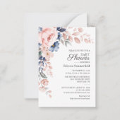 フローラモダン水色ブルーピンク赤ちゃんシャワー ノートカード (正面)