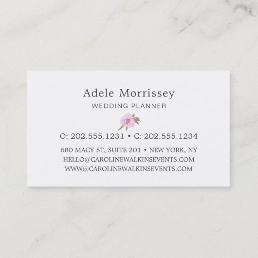 フローラモダン牡丹の花 名刺 (裏面)