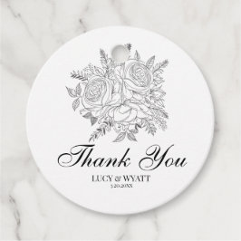 フローラモダン白黒ありがとう フェイバータグ