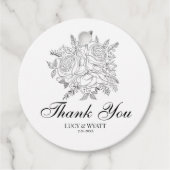 フローラモダン白黒ありがとう フェイバータグ (正面)