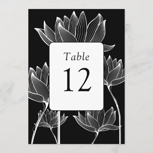 フローラモダン白黒のテーブル番号 (裏面)