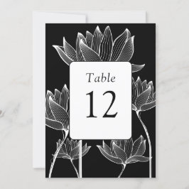 フローラモダン白黒のテーブル番号