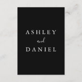 フローラモダン白黒ウェディングレセプション エンクロージャーカード (裏面)