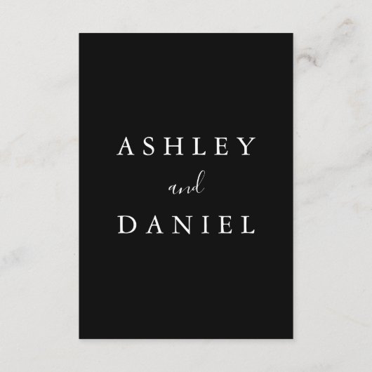 フローラモダン白黒ウェディングレセプション エンクロージャーカード (裏面)