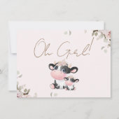 フローラモダン白黒カウベビーシャワー 招待状 (裏面)