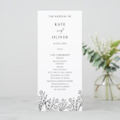 フローラモダン白黒結婚式 プログラム (スタンド正面)