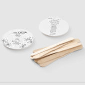 フローラモダン白黒結婚式 プログラム ハンドファン (組立なし)